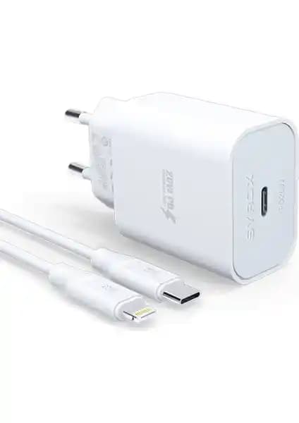 Syrox PD20L Şarj Aleti ve Type-C to Lightning Kablo Seti ile Hızlı ve Güvenli Şarj Deneyimi