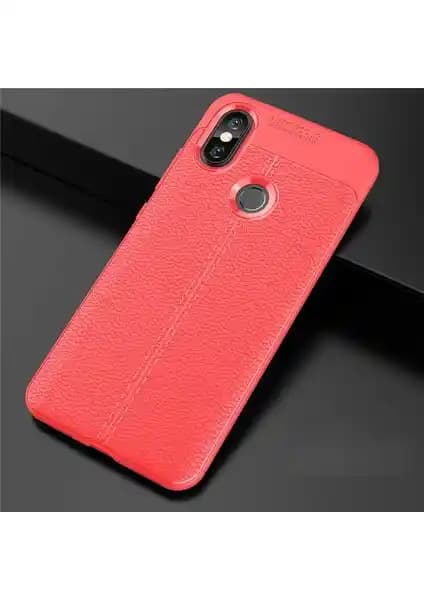 Xiaomi Mi A2 Lite için Darbeye Dayanıklı Deri ve Silikon Armor Serisi Kılıf