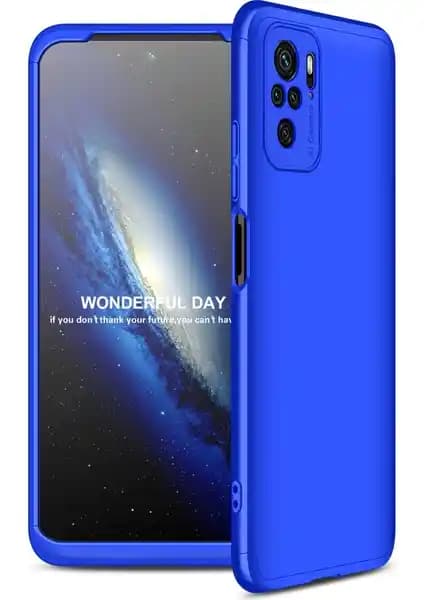 Xiaomi Redmi Note 10S için 3 Parça 360 Ays Kapak Kılıf Güçlü ve Şık Koruma Sağlar