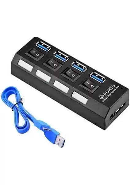 Alfais 4579 4 Port USB 3.0 Hub Çoklayıcı: Yüksek Hızlı Veri Transferi ve Taşınabilirlik
