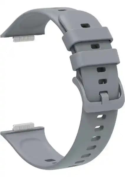 Fibaks Huawei Watch Fit 2 Kordon Kayış Gri Spor Silikon Esnek Dayanıklı