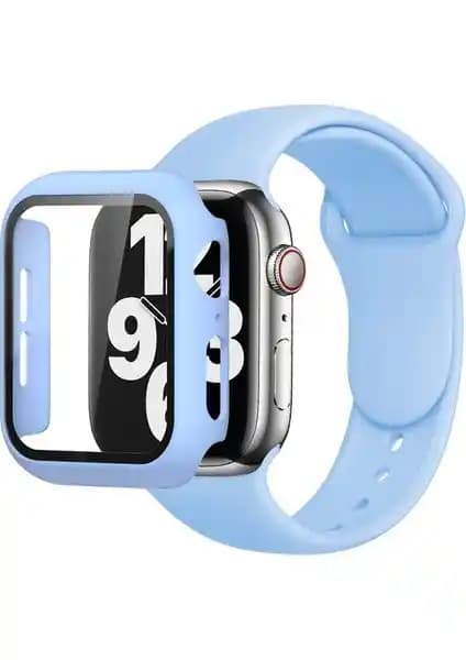 Furenfa Apple Watch 2 3 4 5 6 SE 44 mm için tam koruma ve şık silikon kılıf