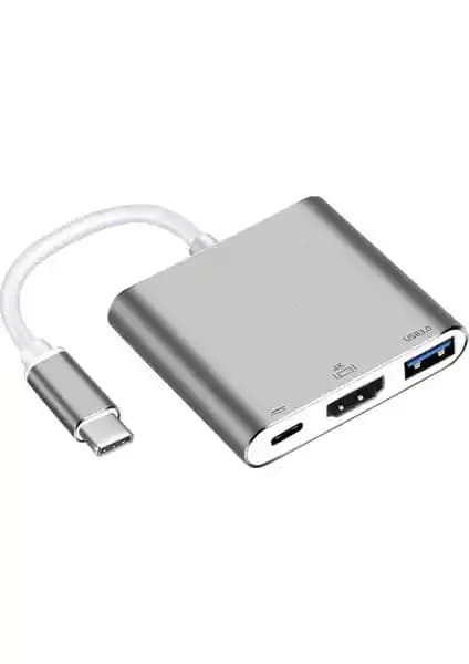 Onten Macbook 3 In 1 Type C Dönüştürücü Adaptör: Çok Fonksiyonlu Bağlantı Çözümü