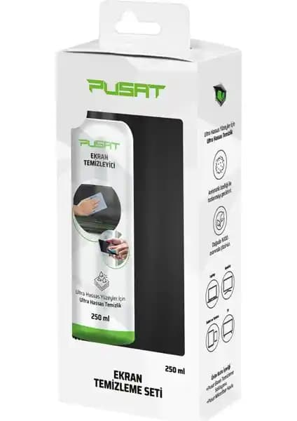 Pusat Ekran Temizleme Seti 250 ml Beyaz Renk Hassas Ekranlar İçin Güvenilir Temizlik Çözümü