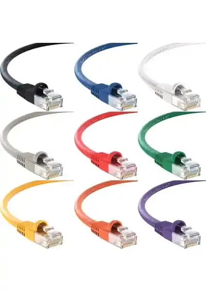 S-Link Siyah 30 Cm Cat6 Ethernet Kablosu RJ45 Double Jack ile Yüksek Hızlı Bağlantı