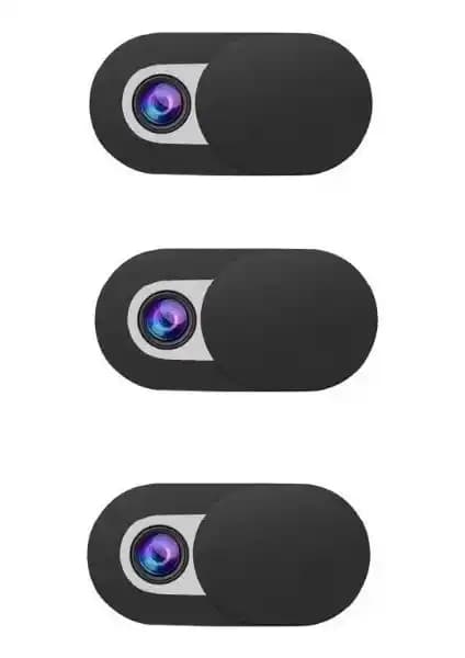 Webcam Kamera Koruyucu Kapatıcı 3'lü Siyah Güvenlik ve Gizlilik İçin Pratik Çözüm