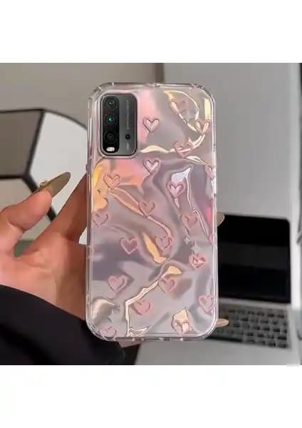 Zebana Xiaomi Redmi 9T Uyumlu Pembe Kalp Silikon Kılıfı Estetik ve Koruma Sağlar