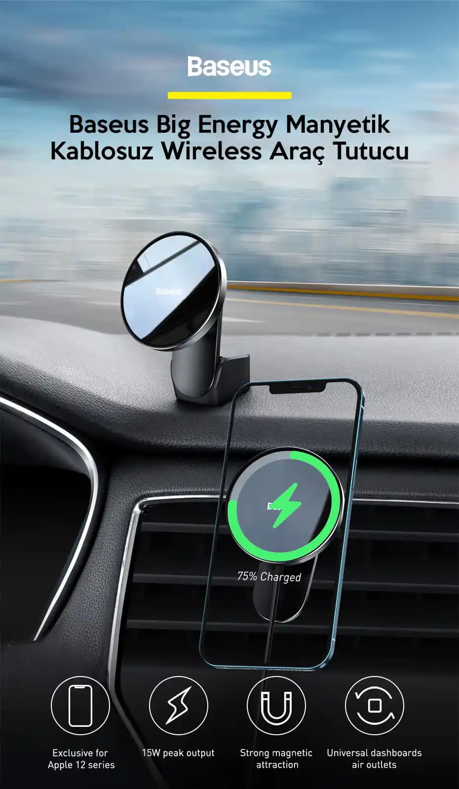 Baseus Magsafe Araç Tutucu: Güvenli ve Pratik Araç İçi Çözümler