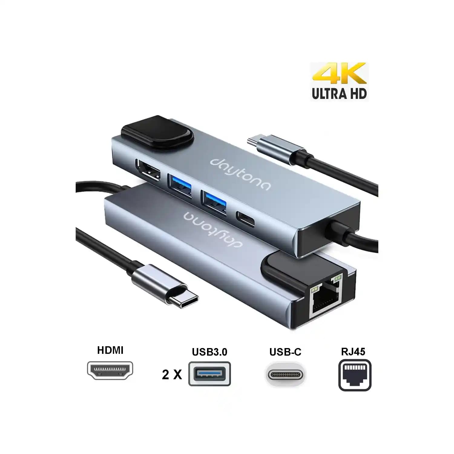 Daytona Type-C Hub: Çok Fonksiyonlu USB-C Adaptörü ile Bağlantı Kolaylığı Sağlayın