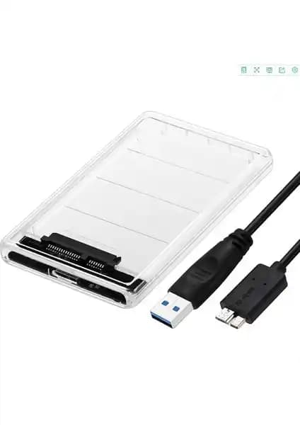 Alfais 4266 2.5 inç USB 3.0 Şeffaf Harici SSD ve HDD Kutusu