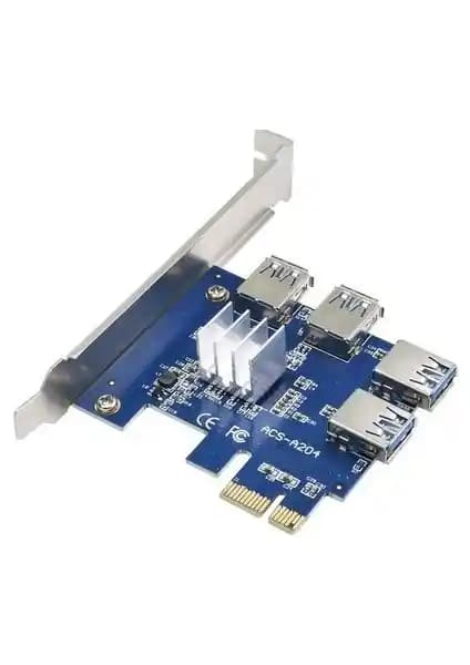 Alfais 4471 PCI-E 1x to 4 USB 3.0 Riser Çoklayıcı ile Çoklu Ekran ve Madencilik Performansı