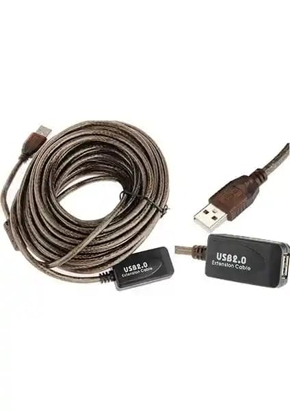 Alfais 4637 Aktif USB Uzatıcı Kablosu 10 Metre ile Uzun Mesafe Veri ve Güç Aktarımı