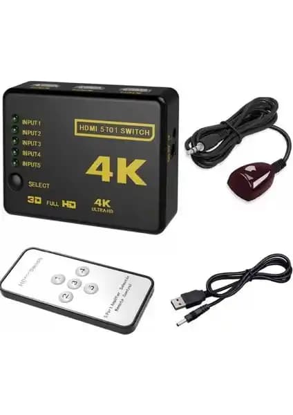 Alfais 4775 HDMI Switch 5 Port Çoklayıcı: Yüksek Kalite ve Çoklu Bağlantı Çözümü