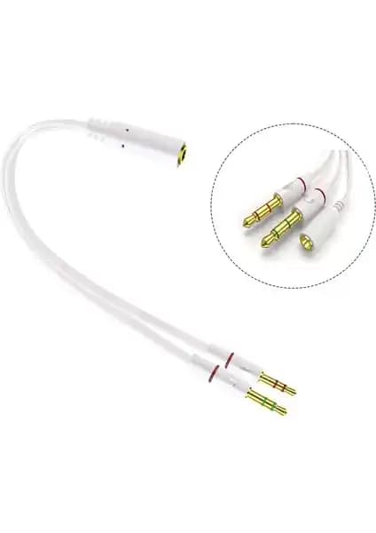 Aogo 3.5mm Kulaklık Mikrofon Ayırıcı Kablo Adaptörü - Yüksek Kaliteli Ses ve Mikrofon Kullanımı