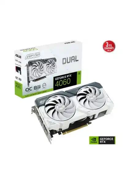 ASUS GeForce RTX 4060 DUAL-RTX4060-O8G-WHITE Ekran Kartı Yüksek Performans ve Gelişmiş Teknolojiler