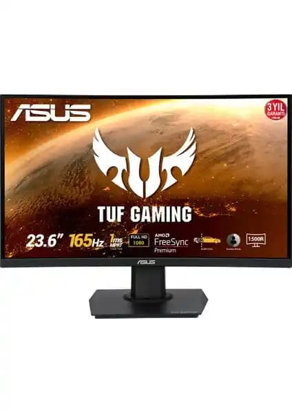 ASUS TUF VG24VQE Kavisli Oyun Monitörü 165Hz Yenileme Hızı ve Gelişmiş Teknolojilerle