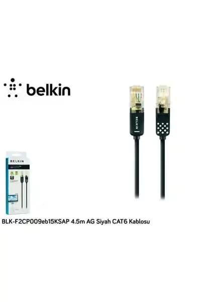 Belkin 4.5M Siyah Cat6 Ethernet Kablosu Güçlü ve Güvenilir Veri Bağlantısı Sağlar