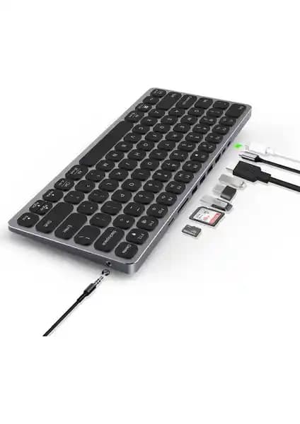 Bix BX-keyhub01 Çok Fonksiyonlu USB Hub ve Klavye: Şık Tasarım ve Gelişmiş Bağlantı Özellikleri