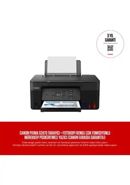 Canon Pixma G2470 Çok Fonksiyonlu Yazıcı İncelemesi ve Kullanıcı Yorumları