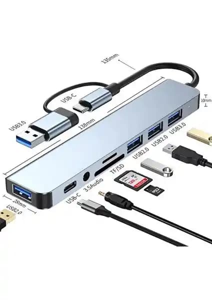 Comse 8'li Çok Fonksiyonlu USB Type-C Hub ile Bağlantı Çözümlerinizde Pratiklik Sağlayın