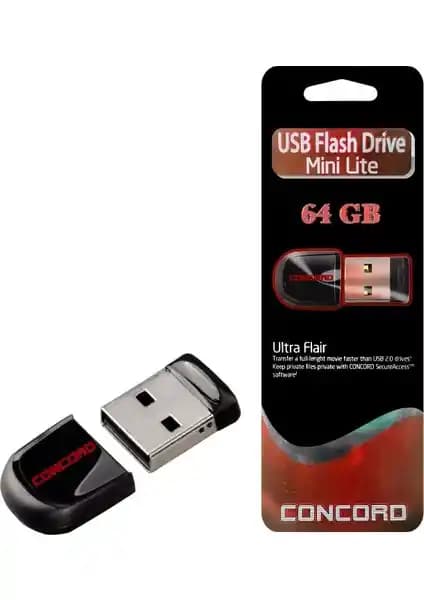 Concord USB Flash Bellek 64GB Mini Lite C-UML64: Yüksek Kapasiteli Taşınabilir Depolama Çözümü