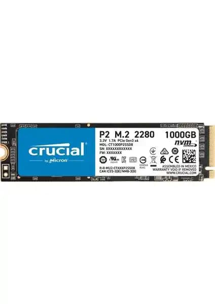 Crucial P2 1TB NVMe PCIe M.2 SSD ile Yüksek Performans ve Güvenilirlik Sağlayın