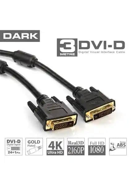 Dark 3 Metre DVI Kablosu Yüksek Performans ve Dayanıklılık Sunar