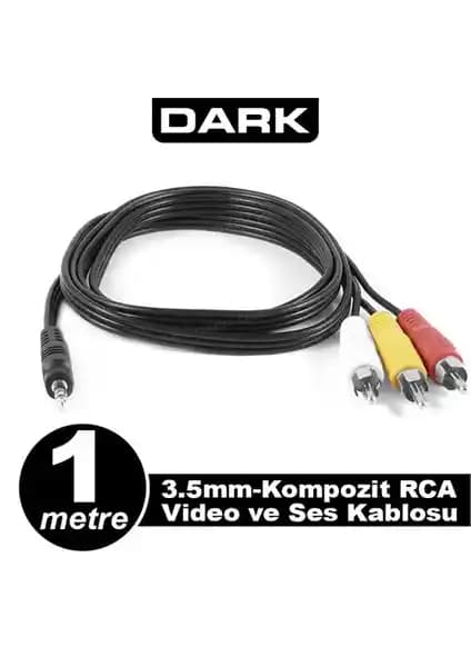 Dark DK-CB-VCOMX35 2x Erkek RCA ve Stereo Ses Kablosu 1 Metre Uzunlukta Ürün Tanıtımı ve İnceleme