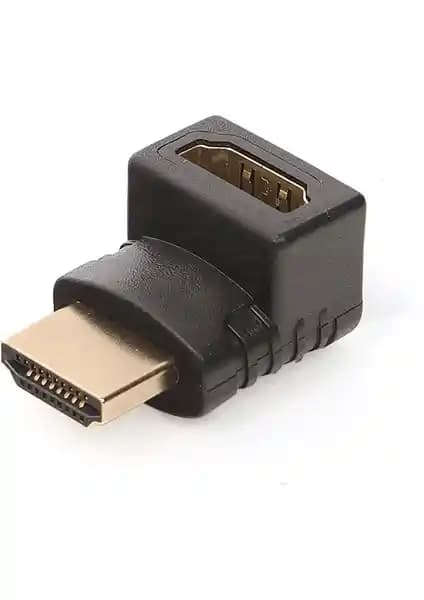 Dark HDMI Dönüştürücü Dirsek 90° Açılı Altın Uçlu Full HD 1080P Görüntü ve Ses Aktarımı