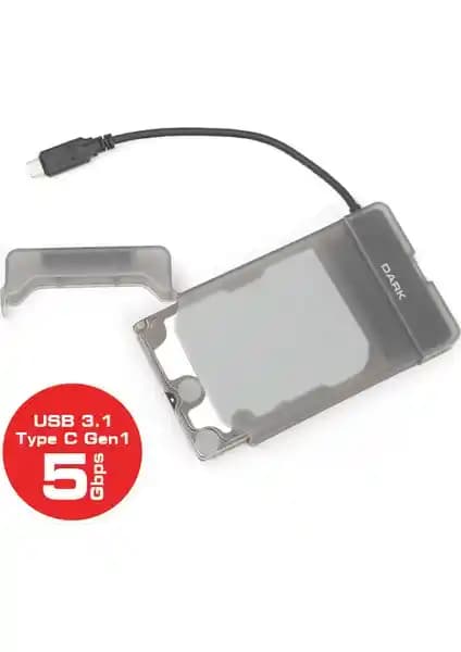 Dark Storex E210 2.5 İnç USB 3.1 Type-C Disk Kutusu Yüksek Hızlı ve Güvenilir Veri Saklama