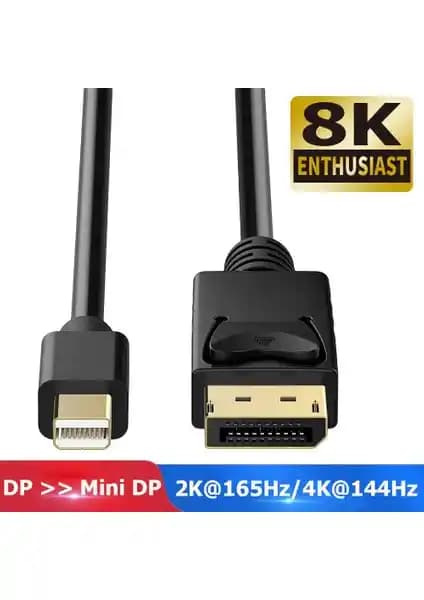 Daytona Mini Display Port'tan DisplayPort'a Çevirici Kablo Yüksek Çözünürlük ve Güçlü Bağlantı Özellikleri