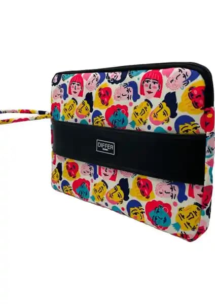 Differ Studio 13-14'' İnsan-People Desen Su Geçirmez Laptop ve Evrak Kılıfı