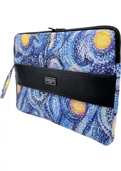 Differ Studio 15.6'' Van Gogh Desenli Su Geçirmez Laptop Kılıfı Şıklık ve Koruma Bir Arada