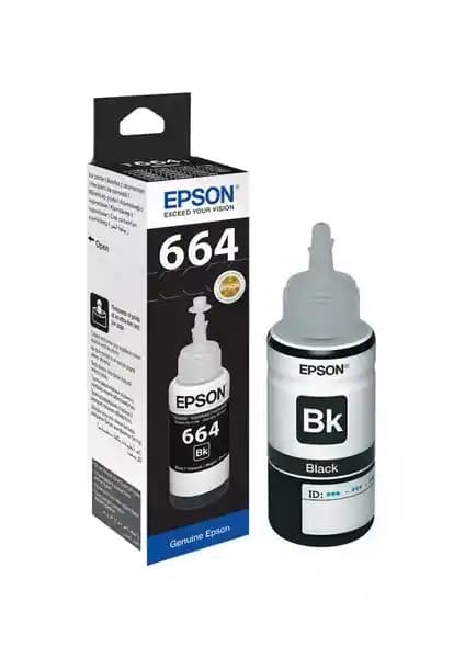 Epson 664 Siyah Orijinal Mürekkep Kartuşu Ecotank Serisi Yazıcılar İçin