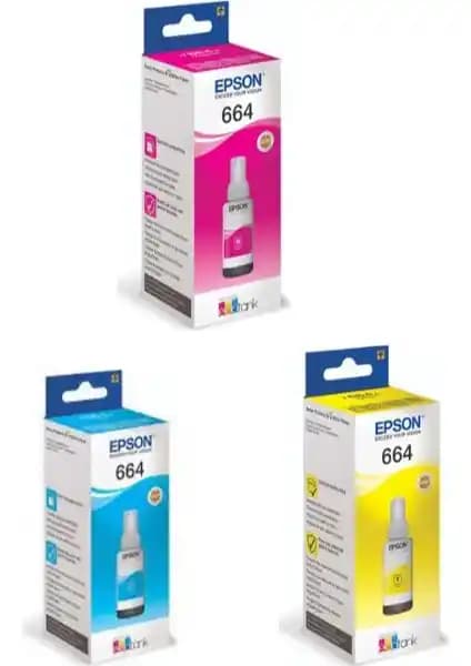 Epson T664 L386 3 Renk Orijinal Mürekkep Seti - Yüksek Kalite ve Güvenilirlik