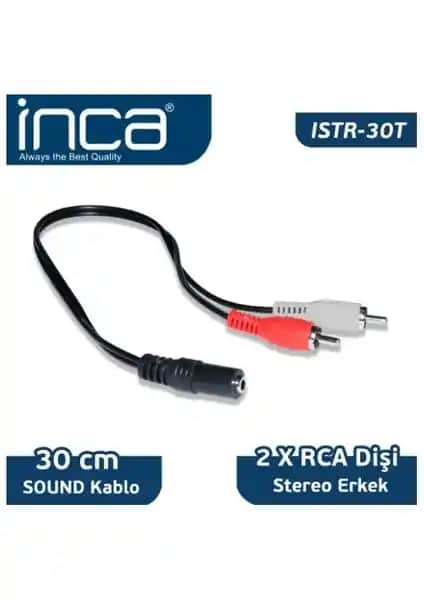 Inca ISTR-30T Ses Kablosu 2 RCA Stereo 30cm Yüksek Kalite Bağlantı Kablosu