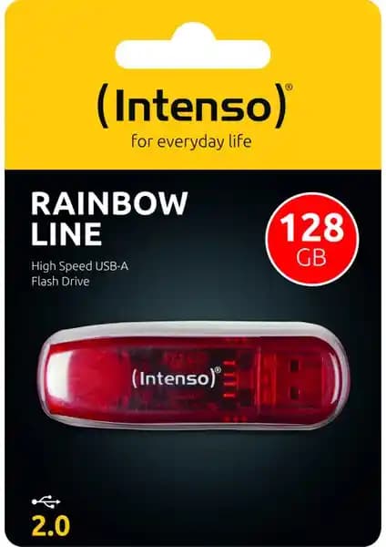 Intenso Rainbow Line 128GB USB 2.0 Bellek ile Güvenli ve Şık Veri Taşımacılığı