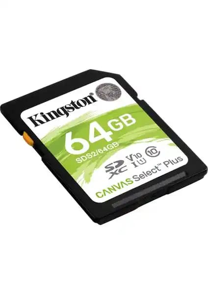 Kingston SDS2-64GB SDXC Canvas Select Plus Hafıza Kartı Yüksek Kapasiteli ve Güvenilir Depolama Çözümü