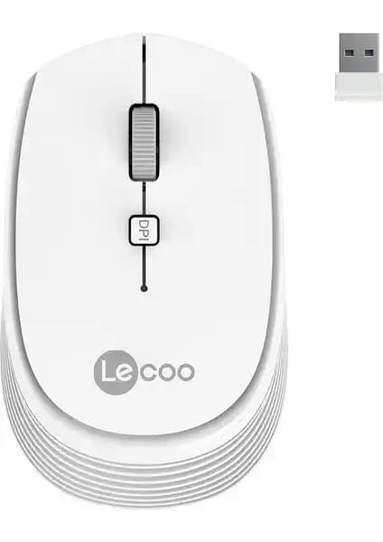 Lecoo WS202 Kablosuz 1200 DPI Ergonomik Beyaz Optik Mouse Ev ve Ofis Kullanımı