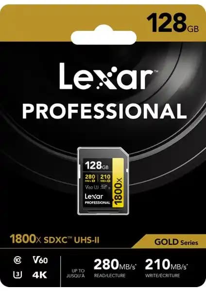 Lexar 128GB Profesyonel SDXC UHS-II Hafıza Kartı Yüksek Performans ve Güvenilirlik