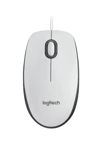 Logitech M100 Beyaz Kablolu Mouse: Ergonomik ve Güvenilir Temel Bilgisayar Aksesuarı