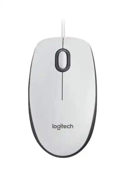 Logitech M100 Beyaz Kablolu Mouse: Ergonomik ve Güvenilir Temel Bilgisayar Aksesuarı