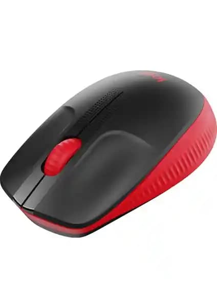 Logitech M191 Kablosuz Ergonomik Mouse 1000 DPI Uzun Pil Ömrü ve Kırmızı Renkli