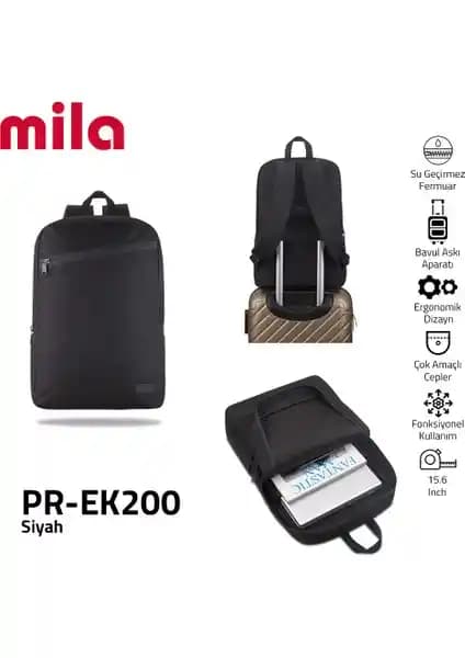 Mila Classone PR-EK200 Siyah 15.6 İnç Laptop Çantası Günlük ve İş Seyahatleri İçin