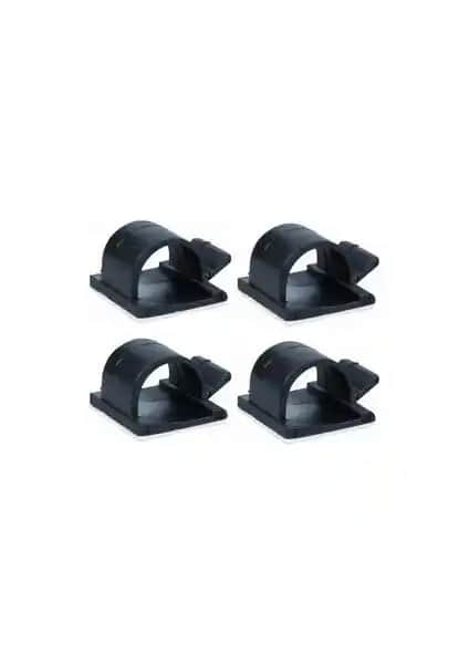 Mykablo Yapışkanlı Kablo Tutucu Klips 25x25 Siyah 10'lu Paket ile Kablo Düzeninizi Sağlamlaştırın