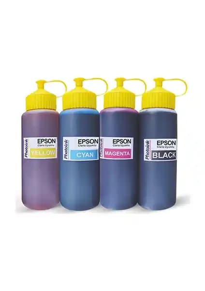 Photoink EcoTank L382 için 4 Renkli 500ML Mürekkep Seti Yüksek Kalite ve Ekonomik Çözüm
