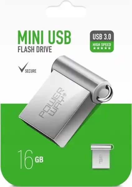 Powerway 16 GB USB 3.0 Metal Mini USB Flash Bellek – Hızlı ve Şık Taşınabilir Depolama Çözümü