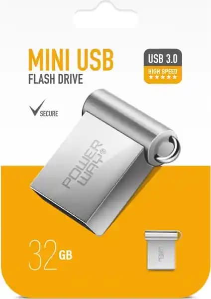 Powerway 32 GB USB 3.0 Metal Mini Flash Bellek Yüksek Hızlı Taşınabilir Depolama