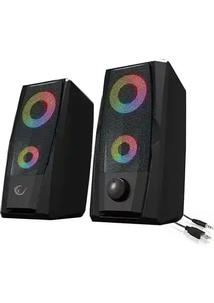 Rampage RMS-X9 2.0 RGB Işıklı Multimedia Oyuncu Hoparlörü - Şık ve Güçlü Ses Deneyimi