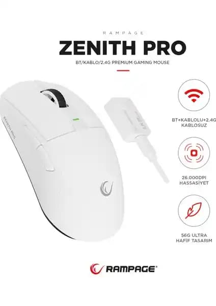 Rampage ZENITH PRO 4K Beyaz Kablosuz Oyuncu Mouse Özellikleri ve Kullanıcı Deneyimleri